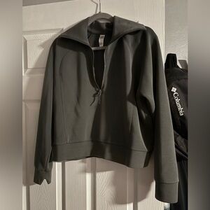 Spanx air essentials half zip dark palm color